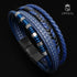 Blaues Lederarmband Herren Damen Uniqal gravur